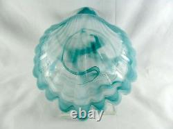 10 Murano Style Opalescent Glass Shell Bowls, 7-3/4, iridescent, slag, dish