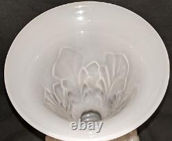 12 FRENCH Portieux Vallerysthal Opaline SCULPTED FLOWERS GLASS VASE Victorian