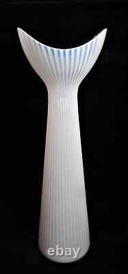 12 MCM UNO WESTERBERG PUKEBERG GLASSWORKS SWEDEN, OPALESCENT RIBBED VASE, c1948