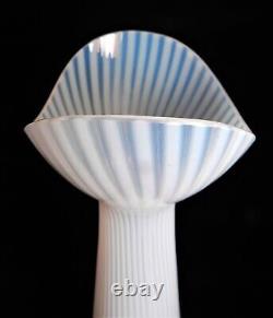 12 MCM UNO WESTERBERG PUKEBERG GLASSWORKS SWEDEN, OPALESCENT RIBBED VASE, c1948