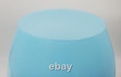 15 Empoli Blue Opaline Cased Glass Italy Apothecary Compote Circus Tent Lid Vtg