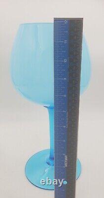 15 Empoli Blue Opaline Cased Glass Italy Apothecary Compote Circus Tent Lid Vtg