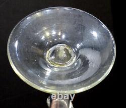 1800's ANTIQUE Victorian CRANBERRY OPALESCENT Rigaree ART GLASS Trumpet Vase