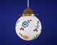 1910s English Arts & Crafts Opaline Globe Pendant Lamp With Hand-painted Flowers