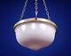 1920s Art Deco Pink Flashed Opaline Glass Plafonnier Pendant Lamp & Silver Plate