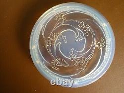 1930 Art Deco Opalescent Etling Glass Plate / Cake Stand In Style Of Lalique