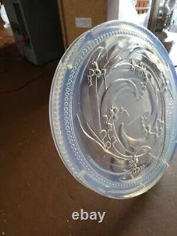 1930 Art Deco Opalescent Etling Glass Plate / Cake Stand In Style Of Lalique