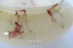 1930s ANTIQUE LARGE ART DECO MARBLED OPALINE GLASS SCONCE LAMPSHADE CHANDELIER
