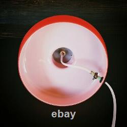 1960' Vintage Retro Orange Red Opaline Glass Lamp Pop Art Magic Mushroom