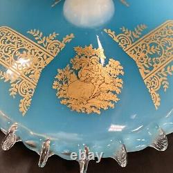 1960s MCM Murano/Empoli Italian sky blue opaline art glass bonbon compote & Lid