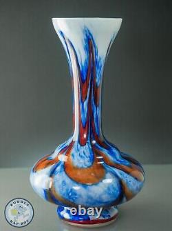 1970's MID-CENTURY MODERN CARLO MORETTI ORANGE AND BLUE OPALINE VASE