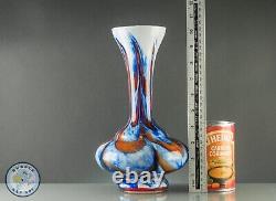 1970's MID-CENTURY MODERN CARLO MORETTI ORANGE AND BLUE OPALINE VASE