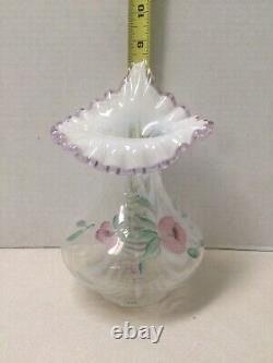 1995 Fenton Art Glass Handpainted Opalescent Limited Edition Jack Pulpit Vase