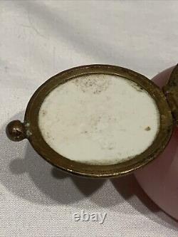 19th C. FRENCH PINK OPALINE ART GLASS TRINKET BOX ST. PAULS CATHEDRAL