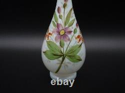 19th Century Hand Painted French Opaline Small Floral Vase