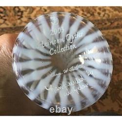 2003 George Fenton 2003 Heirloom Optics Vase Opalescent Swirl Butterfly Purple