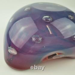 20th Century Murano Art Glass Opalescent Cased Triform Bowl Red Interior Barbini