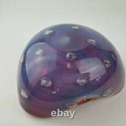 20th Century Murano Art Glass Opalescent Cased Triform Bowl Red Interior Barbini