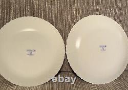 2 flat plates LUMINARC made in France opalin glass deco art nouveau