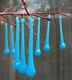 30 Art Glass Prisms Beads Robin Egg Opaline Blue Lamp Chandelier Part 4 3/8