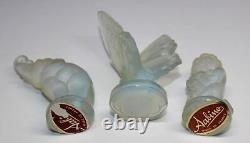 3 Sabino France Opalescent Art Glass Figurines Butterfly, Elephant & Cherub