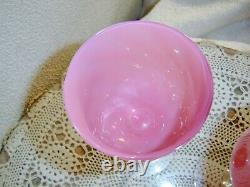 4 Vintage French Pink Swirl Opaline 8 Inch Wine Glass Stem