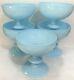 5 Sherbets Coupe Champagne Portieux Vallerysthal Pv France Blue Aqua Opaline
