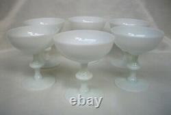6 French Portieux Vallerysthal White Opaline 4 Champagne/Sherbet Glasses