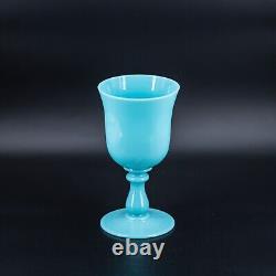 7 French opaline glass blue goblet PORTIEUX VALLERYSTHAL