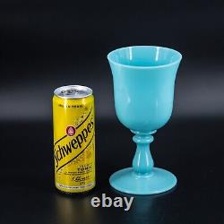 7 French opaline glass blue goblet PORTIEUX VALLERYSTHAL