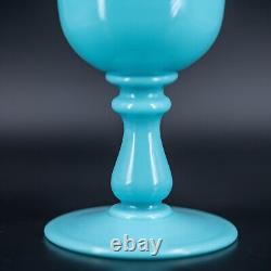 7 French opaline glass blue goblet PORTIEUX VALLERYSTHAL