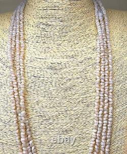 ANTIQUE MILK GLASS NECKLACE Vaseline Opalescent Moonstone Beads MILKY ART DECO