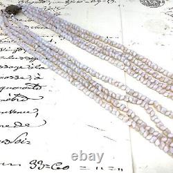 ANTIQUE MILK GLASS NECKLACE Vaseline Opalescent Moonstone Beads MILKY ART DECO