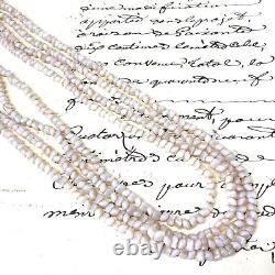 ANTIQUE MILK GLASS NECKLACE Vaseline Opalescent Moonstone Beads MILKY ART DECO