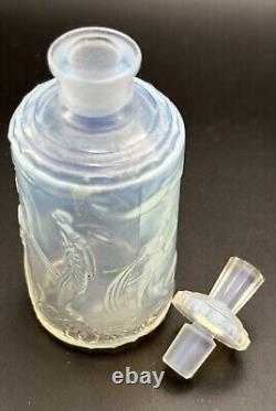 ANTIQUE Sabino Opalescent Art Glass Perfume Scent Bottle Nudes France