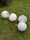 Art Deco Style 30cm Opaline Glass Sphere Globe Light Shade X 4 Vintage Globe