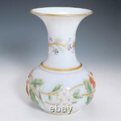 A Baccarat Opaline Floral Vase c1860