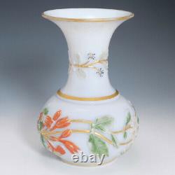 A Baccarat Opaline Floral Vase c1860