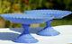 A Pair Of Antique French Blue Opaline Pedestale Cake Stands 30s Vallerysthal