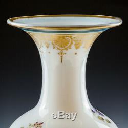 A Pair of Baccarat Opaline Flower Vases c1850