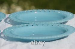 A set of 4 vintage blue opaline cake plates by Gunnar Ander Lindshammar Glasbruk