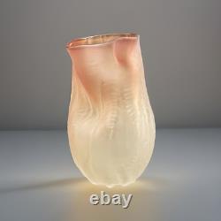 American Art Glass Nikolas Weinstein Sculptural Opaline Glass Vase Honey Red Tip