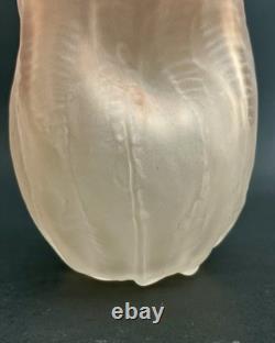 American Art Glass Nikolas Weinstein Sculptural Opaline Glass Vase Honey Red Tip