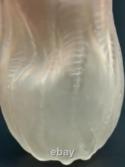 American Art Glass Nikolas Weinstein Sculptural Opaline Glass Vase Honey Red Tip