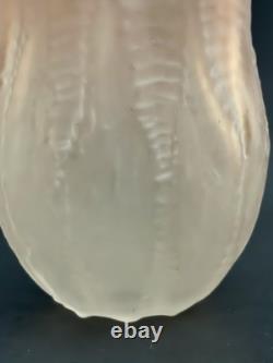 American Art Glass Nikolas Weinstein Sculptural Opaline Glass Vase Honey Red Tip