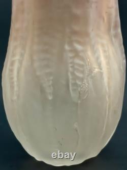 American Art Glass Nikolas Weinstein Sculptural Opaline Glass Vase Honey Red Tip