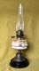 Antique 1920's Art Deco Patterned Opaline Glass Oil Lamp In Original Condition