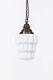 Antique Art Deco Hailwood & Ackroyd Stepped Opaline Glass Pendant Lamp Light