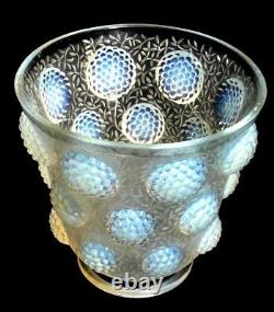 Antique Art Deco Opalescent Verlys Glass Vase Cabochon French Art Glass 1920s