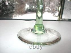 Antique Art Glass Vase Jack In Pulpit Blue Opalescent Over Green 12.5